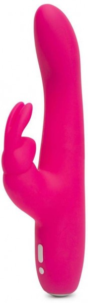 Розовый перезаряжаемый вибратор Rabbit Slimline Curve Rechargeable - 24 см.