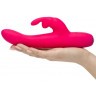 Розовый перезаряжаемый вибратор Rabbit Slimline Curve Rechargeable - 24 см.
