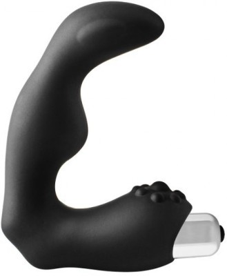 Черный вибромассажер простаты FantASStic Vibrating Prostate Massager - 11,3 см.