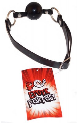 Силиконовый черный кляп-шарик на ремне Black Ballgag