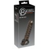 Насадка на пенис Rebel smoke с рёбрышками и отверстием под мошонку