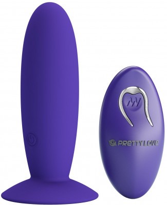 Фиолетовый анальный вибростимулятор Remote Control Vibrating Plug Youth - 11 см.