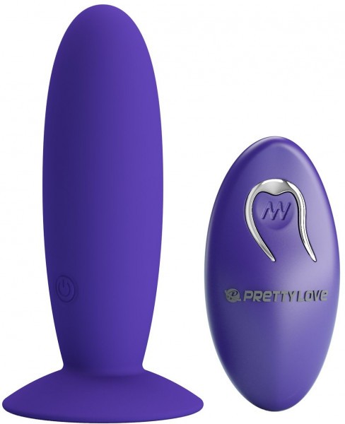 Фиолетовый анальный вибростимулятор Remote Control Vibrating Plug Youth - 11 см.