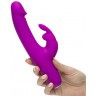 Фиолетовый перезаряжаемый вибратор Rabbit Slimline Curve Rechargeable - 24 см.