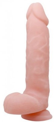 Телесный фаллоимитатор с присоской Super Dildo - 21 см.