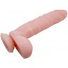 Телесный фаллоимитатор с присоской Super Dildo - 21 см.