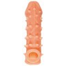 Телесная закрытая насадка с пупырышками Cock Sleeve 005 Size M - 15,6 см.