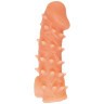 Телесная закрытая насадка с пупырышками Cock Sleeve 005 Size M - 15,6 см.