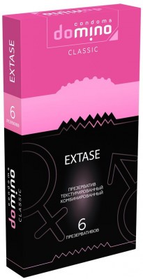 Презервативы с точками и рёбрышками DOMINO Classic Extase - 6 шт.