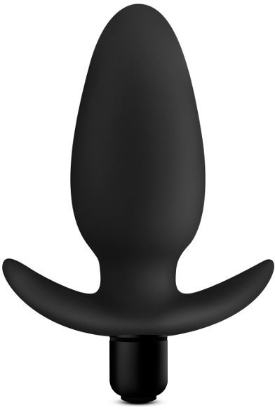 Черная анальная вибропробка Silicone Saddle Plug - 12,1 см.
