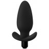 Черная анальная вибропробка Silicone Saddle Plug - 12,1 см.
