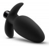 Черная анальная вибропробка Silicone Saddle Plug - 12,1 см.
