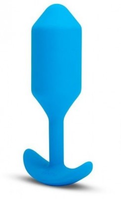 Голубая вибропробка для ношения B-vibe Snug Plug 3 - 12,4 см.