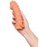 Телесная закрытая насадка с пупырышками Cock Sleeve 005 Size L - 17,6 см.