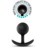 Черная анальная пробка Silicone Vibra Plug - 8,9 см.