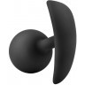 Черная анальная пробка Silicone Vibra Plug - 8,9 см.