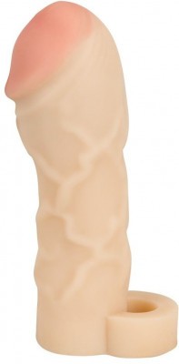 Закрытая удлиняющая насадка на пенис с подхватом мошонки Thicker   Bigger Extension - 17 см.