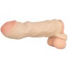 Закрытая удлиняющая насадка на пенис с подхватом мошонки Thicker   Bigger Extension - 17 см.