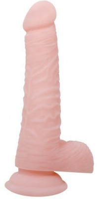 Телесный фаллоимитатор с присоской Super Dildo - 18,8 см.