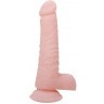 Телесный фаллоимитатор с присоской Super Dildo - 18,8 см.