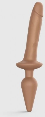 Карамельный двусторонний фаллоимитатор Strap-On-Me Dildo Plug-In Switch size L