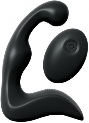 Черный вибромассажер простаты с пультом ДУ Control P-Spot Pro