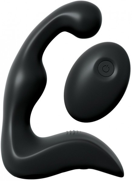 Черный вибромассажер простаты с пультом ДУ Control P-Spot Pro