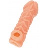 Телесная закрытая насадка с венками Cock Sleeve 006 Size L - 17,6 см.