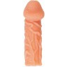 Телесная закрытая насадка с венками Cock Sleeve 006 Size L - 17,6 см.