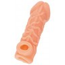 Телесная закрытая насадка с венками Cock Sleeve 006 Size L - 17,6 см.
