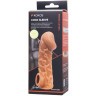 Телесная закрытая насадка с венками Cock Sleeve 006 Size L - 17,6 см.