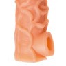 Телесная закрытая насадка с венками Cock Sleeve 006 Size L - 17,6 см.