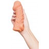 Телесная закрытая насадка с венками Cock Sleeve 006 Size L - 17,6 см.
