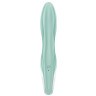 Зеленый вибратор-кролик Satisfyer Air Pump Bunny 5+ с функцией расширения - 20,4 см.