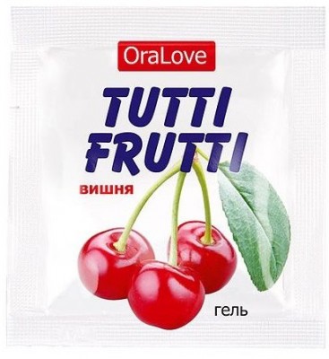 Саше гель-смазки Tutti-frutti с вишнёвым вкусом - 4 гр.