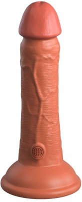 Фаллоимитатор цвета карамели 6  Vibrating Silicone Dual Density Cock - 17,8 см.