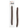 Коричневый двусторонний фаллоимитатор Chocolate 16-Inch Long Dildo - 41,5 см.