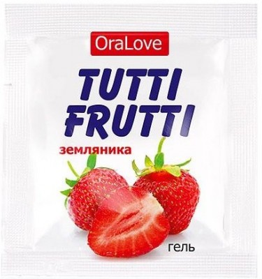 Саше гель-смазки Tutti-frutti с земляничным вкусом - 4 гр.
