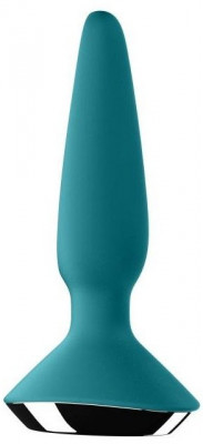 Бирюзовая анальная пробка с вибрацией Satisfyer Plug-ilicious 1 - 13,5 см.