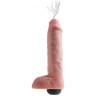 Телесный фаллоимитатор с функцией семяизвержения 11  Squirting Cock with balls - 27,9 см.