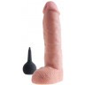 Телесный фаллоимитатор с функцией семяизвержения 11  Squirting Cock with balls - 27,9 см.
