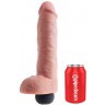Телесный фаллоимитатор с функцией семяизвержения 11  Squirting Cock with balls - 27,9 см.
