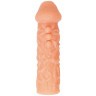 Телесная закрытая насадка с шершавой головкой Cock Sleeve 007 Size M - 15,6 см.