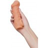 Телесная закрытая насадка с шершавой головкой Cock Sleeve 007 Size M - 15,6 см.