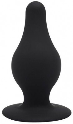Черный анальный стимулятор DUAL DENSITY PLEASURE PLUG L - 10,2 см.