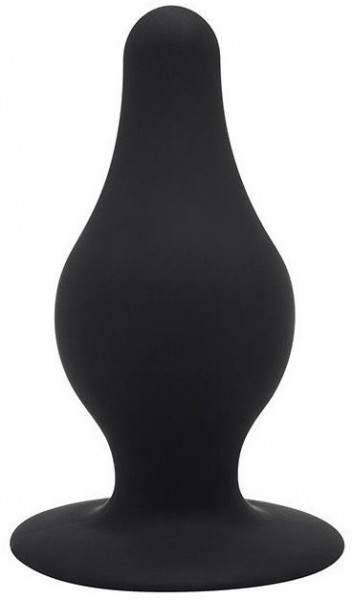 Черный анальный стимулятор DUAL DENSITY PLEASURE PLUG L - 10,2 см.