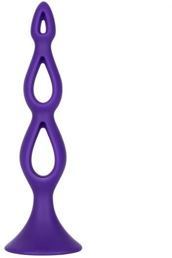 Фиолетовая анальная елочка Silicone Triple Probe - 14,5 см.