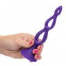 Фиолетовая анальная елочка Silicone Triple Probe - 14,5 см.