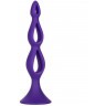 Фиолетовая анальная елочка Silicone Triple Probe - 14,5 см.