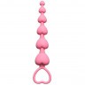 Розовая анальная цепочка Heart s Beads Pink - 18 см.